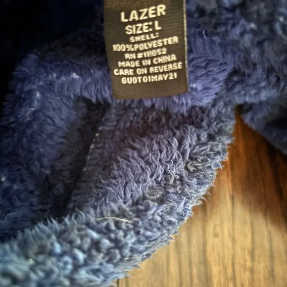 Men's Blue Fleece Hoodie Sweater size large - Picture 7 of 8